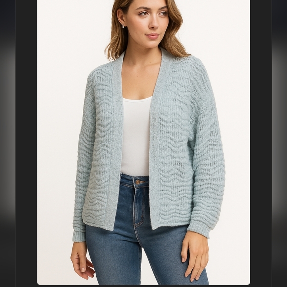 Zara Soft Blue Women's Cardigan Open Front - Picture 1 of 7